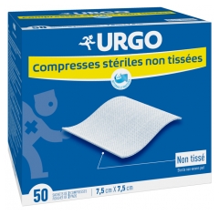 Urgo Compresses Stériles 7,5 x 7,5 cm 50 Sachets de 2 Compresses Non Tissées