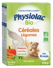 Physiolac Bio Céréales Légumes Dès 4 Mois 200 g