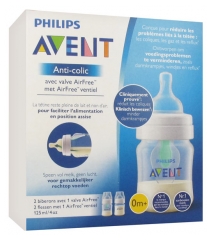 Avent Anti-Colic AirFree Ventil 2 Baby Bottles 125ml 0 Month and +