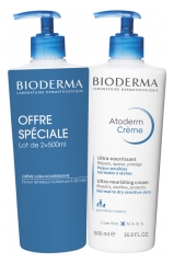 Bioderma Atoderm Crème Ultra-Nourrissant Sans Parfum Lot de 2 x 500 ml