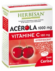 Herbesan Acérola 1000 mg Vitamine C 180 mg 30 Comprimés Effervescents