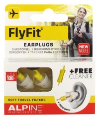 Alpine Hearing Protection Flyfit Bouchons d'Oreille + 1 Embout Nettoyant