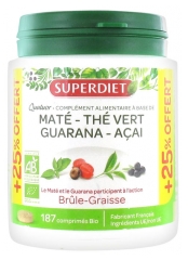 Superdiet Organic Maté Quatuor Fat-Burner 150 Tablets + 37 Tablets Free