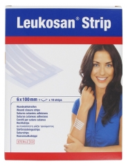 Essity Leukosan Strip Sutures Cutanées Adhésives Stériles 10 Strips 6 x 100 mm