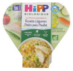 HiPP Les Petits Gourmets Risotto Verduras Guisantes Pollo a partir de 18 Meses Bio 250 g