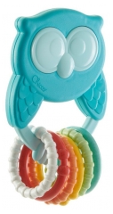 Chicco Owl Rattle with Rings Eco+ 3-18 Months