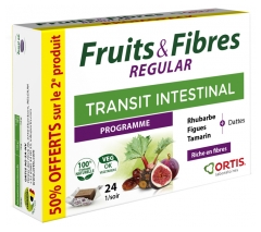Ortis Frutas &amp; Fibras Regular Pack de 2 x 24 Cubos para Mastigar