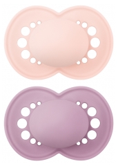 MAM Original 2 Silicone Anatomic Soothers Plain Colours 18 Months and +