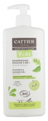 Cattier Kids Shampoo and Shower Gel Green Apple Fragrance Organic 500ml
