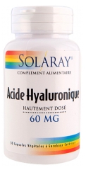 Solaray Acide Hyaluronique Hautement Dosé 30 Capsules Végétales