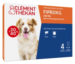 Clément Thékan Fiprokil 268 mg Grands Chiens 4 Pipettes