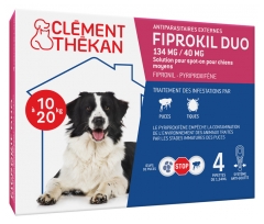 Clément Thékan Fiprokil Duo 134 mg/40 mg Chien 4 Pipettes