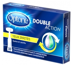 Optone Double Action Yeux Irrités 10 x 0.5 ml Unidoses