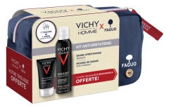 Vichy Homme Kit Anti-irritazione + Kit FAGUO blu Navy in Omaggio