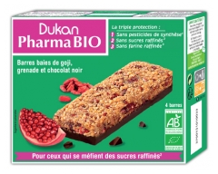 Dukan Pharma Organic Bars Goji Berries Pomegranate and Dark Chocolate 4 Bars
