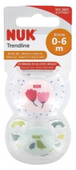 NUK Trendline 2 Silicone Soothers 0-6 Months