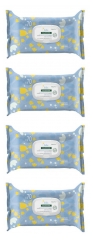 Klorane Bebé 70 Toallitas Limpiadoras Suaves Set de 4 x 70 Toallitas