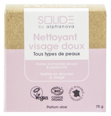 Alphanova Solide Nettoyant Visage Doux Parfum Aloe Bio 75 g