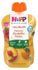 HiPP 100% Fruits Gourde Pommes Mirabelles Pêches dès 4/6 Mois Bio 90 g