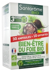 Santarome Bio Bien-Être du Foie Bio 30 Ampoules + 10 Ampoules Offertes