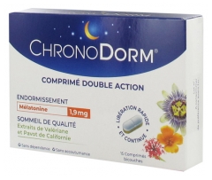 Laboratoires IPRAD ChronoDorm Doble Acción de Melatonina 1.9 mg Valeriana 15 Comprimidos