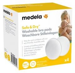 Medela Safe &amp; Dry 4 Coussinets d'Allaitement Lavables