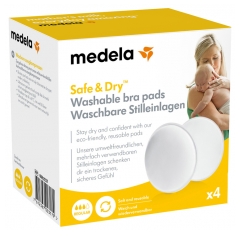 Medela Safe &amp; Dry 4 Almofadas de Amamenta&ccedil;&atilde;o Lav&aacute;veis