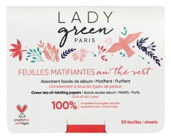 Lady Green Mattierende Blätter mit Grünem Tee 50 Blätter