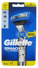 Gillette Rasoir Mach3 Turbo 3D + 2 Lames