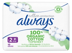 Always Cotton Protection 10 Serviettes Hygiéniques Taille 2 Long