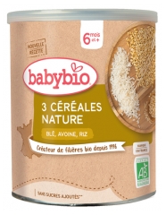 Babybio 3 Céréales Nature 6 Mois et + Bio 220 g