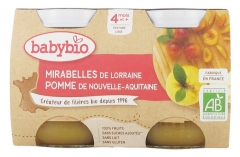 Babybio Mirabelles Apple 4 Months and + Organic 2 Pots of 130g