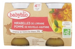 Mirabelles Pomme 4 Mois et + Bio 2 Pots de 130 g