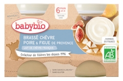 Babybio Brassé Chèvre Poire Figue 6 Mois et + Bio 2 Pots de 130 g