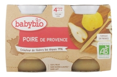 Babybio Pear 4 Months and + Organic 2 Pots of 130g
