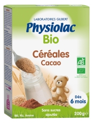 Physiolac Bio Céréales Cacao Dès 6 Mois 200 g