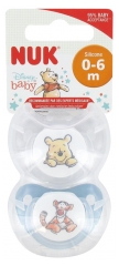NUK 2 Silicon Soothers Disney Baby 0-6 Months