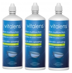 Vitalens Solution Multifonction pour Lentilles de Contact Souples Lot de 3 x 360 ml