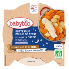 Babybio Bonne Nuit Butternut Pomme de Terre Fromage de Brebis 12 Mois et + Bio 230 g