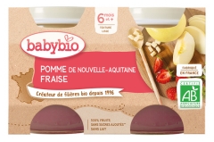 Babybio Apple Strawberry 6 Months and + Organic 2 Pots of 130g