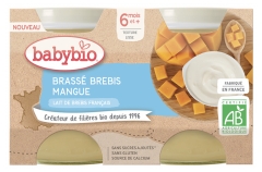 Babybio Brassé Brebis Mangue 6 Mois et + Bio 2 Pots de 130 g
