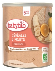 Babybio Céréales 3 Fruits avec Quinoa 6 Mois et + Bio 220 g