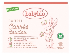 Babybio Doudou Squares Set 12 Washable Wipes in Organic Cotton