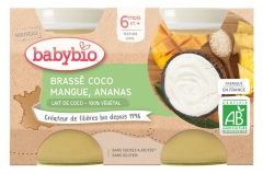 Babybio Brewed Vegetable Coconut Mango Pineapple 6 Months and + Organic 2 Pots of 130g