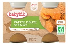 Babybio Sweet Potato 4 Months and + Organic 2 Pots of 130g