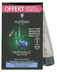 René Furterer Triphasic Reaccional Ritual Anticaída Tratamiento Anticaída Reaccional 12 Ampollas + Champú 100 ml de Regalo