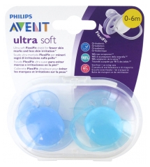 Avent Ultra Soft 2 Sucettes Orthodontiques Silicone 0-6 Mois