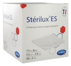 Hartmann Stérilux ES Sterile Gaze Compresses 7.5 x 7.5cm 50 x 2 Pieces