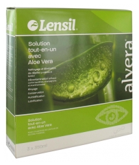 Lensil Alvera All-in-One-Lösung mit Aloe Vera 3 x 350 ml Packung