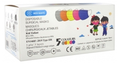 Masque Chirurgical Jetable Enfant Type IIR EFB 98% 5 Couleurs 50 Masques